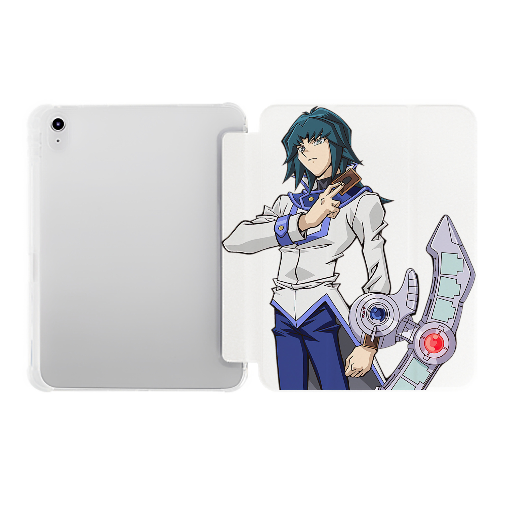 （画像用） 遊☆戯☆王 Yu-Gi-Oh! IPad ケース ペン収納付き 三つ折りスタンド PUレザー×シリコン 対応機種9.5/10.5/10.9インチ